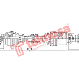 Complete Drive Shaft Rh Nissan Np200 1.5Dci Ldv, Np200 1.6, Renault Logan 1.6Mpi K9K,K7M,K4M,K7M 2008- Dni401 CV Joint Teknosa