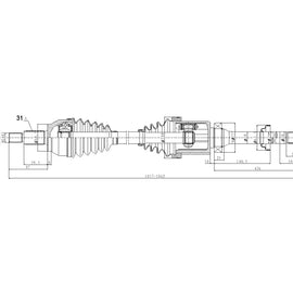 OPTIMA Front Driveshaft Complete - SKU DRV101 - SpareMe