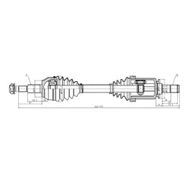 OPTIMA Front Driveshaft Complete - SKU DRV104 - SpareMe