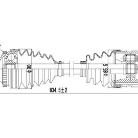 OPTIMA Front Driveshaft Complete - SKU DTO350 - SpareMe