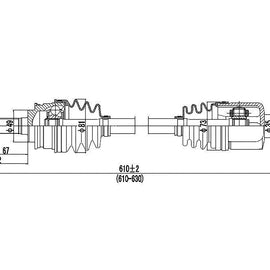 OPTIMA Front Driveshaft Complete - SKU DTA100 - SpareMe