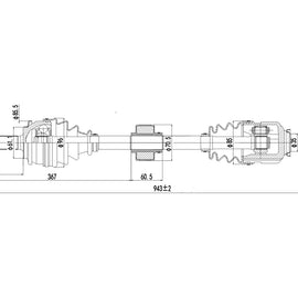 OPTIMA Front Driveshaft Complete - SKU DTO357 - SpareMe