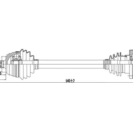 OPTIMA Front Driveshaft Complete - SKU DVW120 - SpareMe