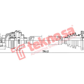 Vw Glf/Jetta2 1.3/1.6 R/H Vw Jetta Mk2 1983- Polo Classic Mk3 1995- Dvw121 CV Joint Teknosa