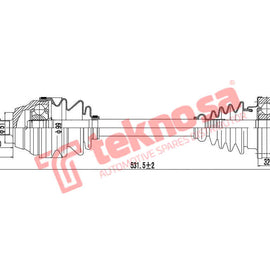 Vw Glf/Jetta2 1.8 Polo 1.8 Lh Vw Citi Golf 1996- Jetta 2 1983- Dvw130 CV Joint Teknosa