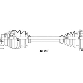 OPTIMA Front Driveshaft Complete - SKU DVW130 - SpareMe