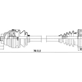 OPTIMA Front Driveshaft Complete - SKU DVW131 - SpareMe