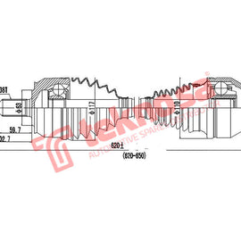 Transporter T5 2.5 D/Shaft L/H Vw Kombi T5 Caravelle T5 Transporter T5 2003- Dvw400 CV Joint Teknosa