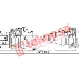 Transporter T5 1.9 D/Shaft L/H Vw Kombi T5 Caravelle T5 Transporter T5 2003- Dvw450 CV Joint Teknosa