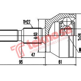 Outer Cv Joint Ford Focus 3 1.6Tdci For Tourneo Connect 2011- Fd3012 CV Joint Teknosa