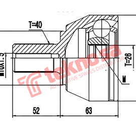 Outer Cv Joint Volvo S60 2000-2010 S80 2006- V60 201- V70 2007- Fd3013 CV Joint Teknosa