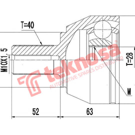 Outer Cv Joint Volvo S60 2000-2010 S80 2006- V60 201- V70 2007- Fd3020 CV Joint Teknosa