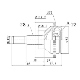 OPTIMA Front Outer Cv Joint - SKU FD3033A - SpareMe