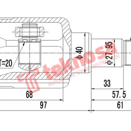 Inner CV Joint Front Left Ford Fiesta 2008> B-Max 2012> Figo 2015> (FD4013 ) CV Joint Teknosa