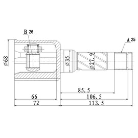 OPTIMA Rear Inner Cv Joint - SKU FD4048 - SpareMe