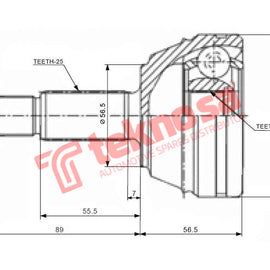 Outer Cv Joint Ford Escort 1800I Gli Zetec Rfd,Rfk 1995-1998 Fd5014 CV Joint Teknosa