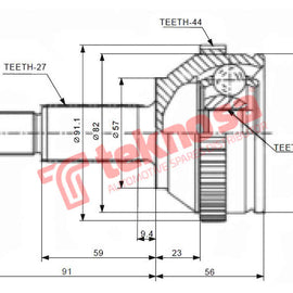 Outer Cv Joint Ford Mondeo 1.8I Lx Mondeo 2.0Clx Zetec 1998-2001 Fd5022A CV Joint Teknosa