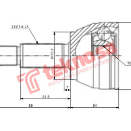 Outer Cv Joint Ford Fiesta 2 1.4I 1.6I Ikon 1.3I 1.6I Bantam 2001-2011 Fd5718 CV Joint Teknosa