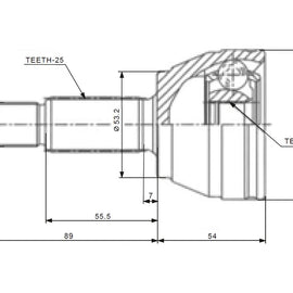 X-LINE Front Outer Cv Joint - SKU FD5718-X - SpareMe