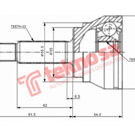 Outer Cv Joint Ford Escort 1.3L,Gl1.6 Xr3 Bantam 1300,1400,1600 Mazda Rustler Fd5913 CV Joint Teknosa