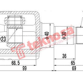 Inner CV Joint Left Ford Focus MK1 1.6I 2000- 1.8TDi 1998- FD6617 CV Joint Teknosa