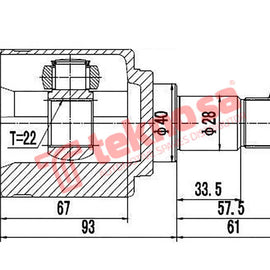 Inner Cv Joint Ford Bantam Ikon Laser Ka Escort Mazda