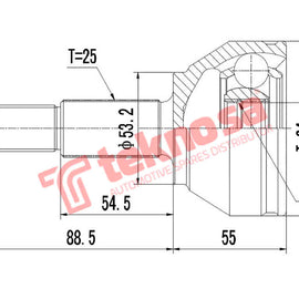 Outer Cv Joint Ford Focus 1.8Tdci Focus 2.0I St170 Zetec F9Da F9Db Alda 2003-2005 Fds072 CV Joint Teknosa