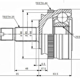 ALFA ROMEO 155 - Front Outer Cv Joint | OPTIMA | FI5733A