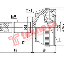 Outer Cv Joint Alfa Romeo 155 1992-1997 2.0 Twin Spark Ar67204 Fi5915F3A1 CV Joint Teknosa