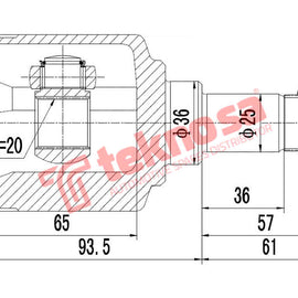 Inner Cv Joint Fiat Punto 1.2 Grande Punto 1.2 2005-2012 Fiat Stilo Fi6610 CV Joint Teknosa