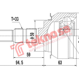 Outer Cv Joint Chevrolet Cruze 1.4T Hatch/Sedan 1.6 1.8 2.0D 2009- Gm3002 CV Joint Teknosa
