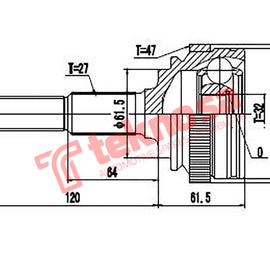 Outer Cv Joint Chev Cruze 1.4 2013- 1.6 2009- 1.8 2009- 2.0D Cadillac Seville Gm3011A CV Joint Teknosa