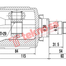 Inner Cv Joint Chev Aveo 1.5 2005- 1.6 2006- Gm4001 CV Joint Teknosa