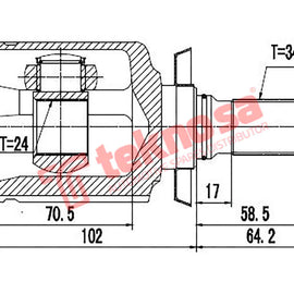 Inner Cv Joint Opel Mokka 1.4 Ecotec 2012- Mokka X 2016- GM8030 CV Joint Teknosa