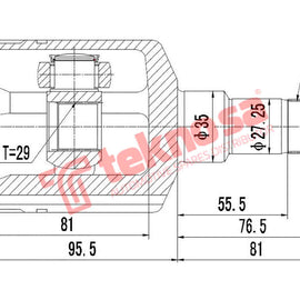 Inner Cv Joint Chevrolet Optra 1.6 1.8 2003-2008 1.8 X18Xe 2.0 X20Se 1997- GM8038 CV Joint Teknosa
