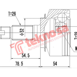 Outer Cv Joint Honda Fit 1.3 2001- Honda Jazz Mk Ii Mk Iii 2002- HO3003 CV Joint Teknosa