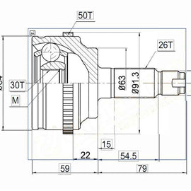 HONDA FR-V - Front Outer Cv Joint | OPTIMA | HO3004