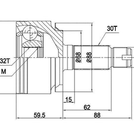 HONDA Accord - Front Outer Cv Joint | OPTIMA | HO3005