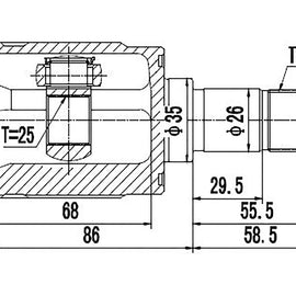 OPTIMA Front Inner Cv Joint - SKU HO4003 - SpareMe