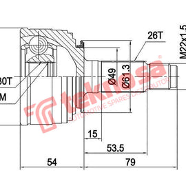 Outer Cv Joint Honda 150 Sohc D15B3 1989-1996 Ho5926 CV Joint Teknosa