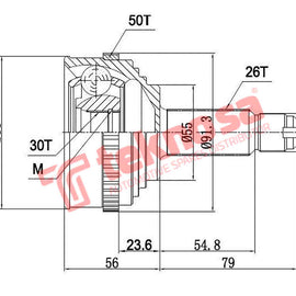 Outer Cv Joint Honda 160I Dohc Crx D16Z6 B16A2 1992-1998 Ho5952A CV Joint Teknosa