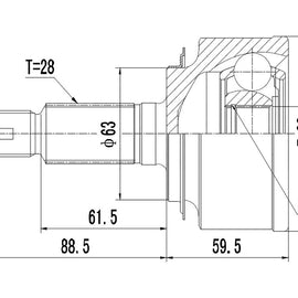 OPTIMA Front Outer Cv Joint - SKU HO5957 - SpareMe