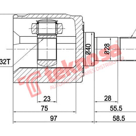 Inner Cv Joint Honda Cr-V 2.0 4X4 B20Z1 1997-2002 Accord Mk V Civic Mk Vi Mk Viii Ho6425 CV Joint Teknosa