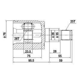 OPTIMA Front Inner Cv Joint - SKU HO6615 - SpareMe