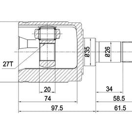 OPTIMA Front Inner Cv Joint - SKU HO6616 - SpareMe