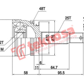 Outer Cv Joint Hyundai Accent 3 1.6 Accent 4 1.6 Kia Rio 2 1.4 1.6Cvvt Hy3003A CV Joint Teknosa
