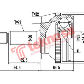 Outer Cv Joint Hyundai Santa Fe 2.4 G4Jsj Santa Fe 2.7 G6Ba 2001-2006 Hy3006A CV Joint Teknosa