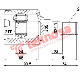Inner Cv Joint Hyundai Grand I10 G4La Hyundai I10 1.1 1.2 Kia Picanto G3La Hy4001 CV Joint Teknosa