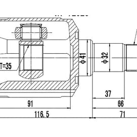 OPTIMA Front Inner Cv Joint - SKU HY4009 - SpareMe