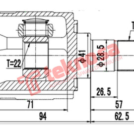 Inner Cv Joint Hyundai i30 1.6 CCVT 1.8 2007- Elantra 1.8 CVVT 2011- HY4016 CV Joint Teknosa
